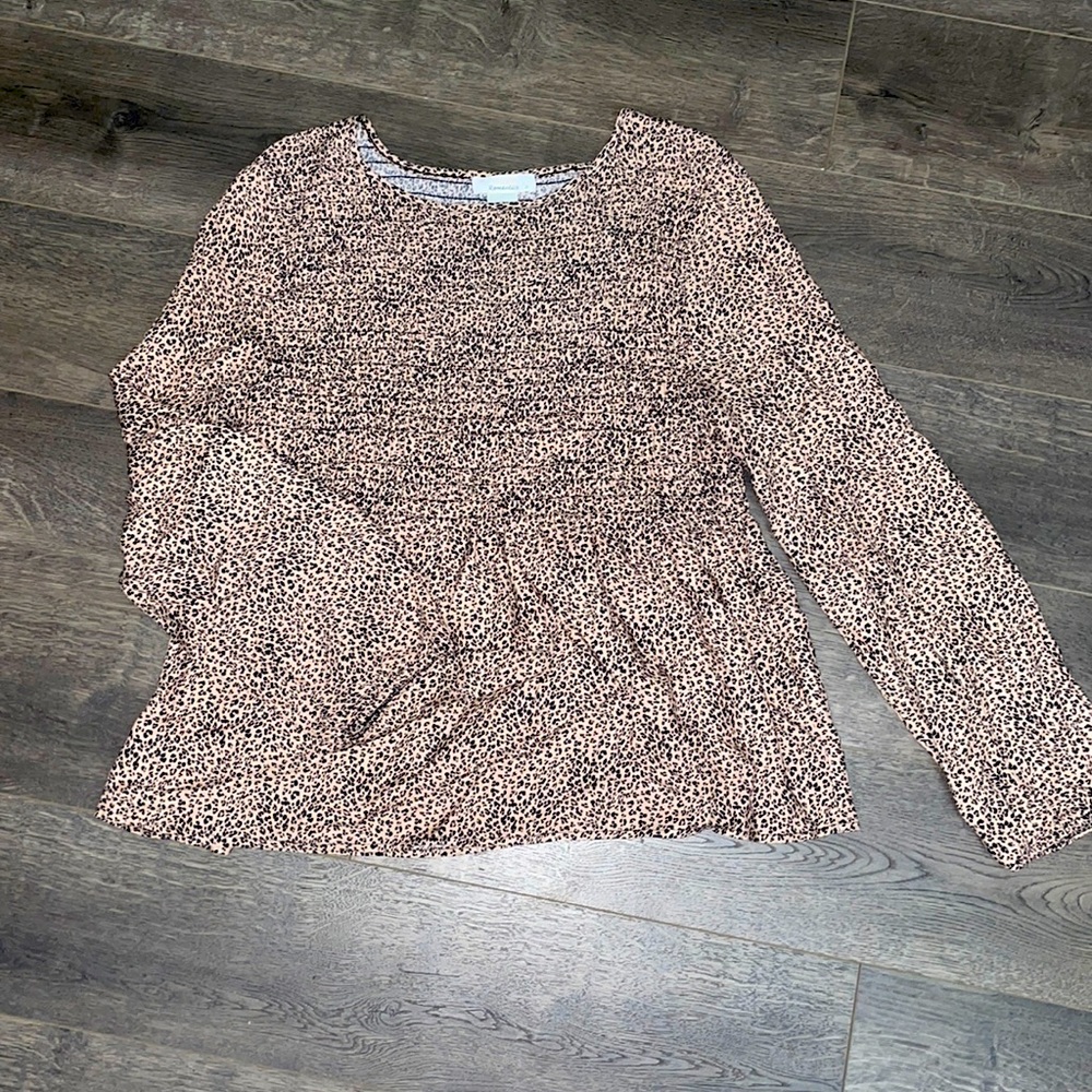 Cheetah print babydoll blouse